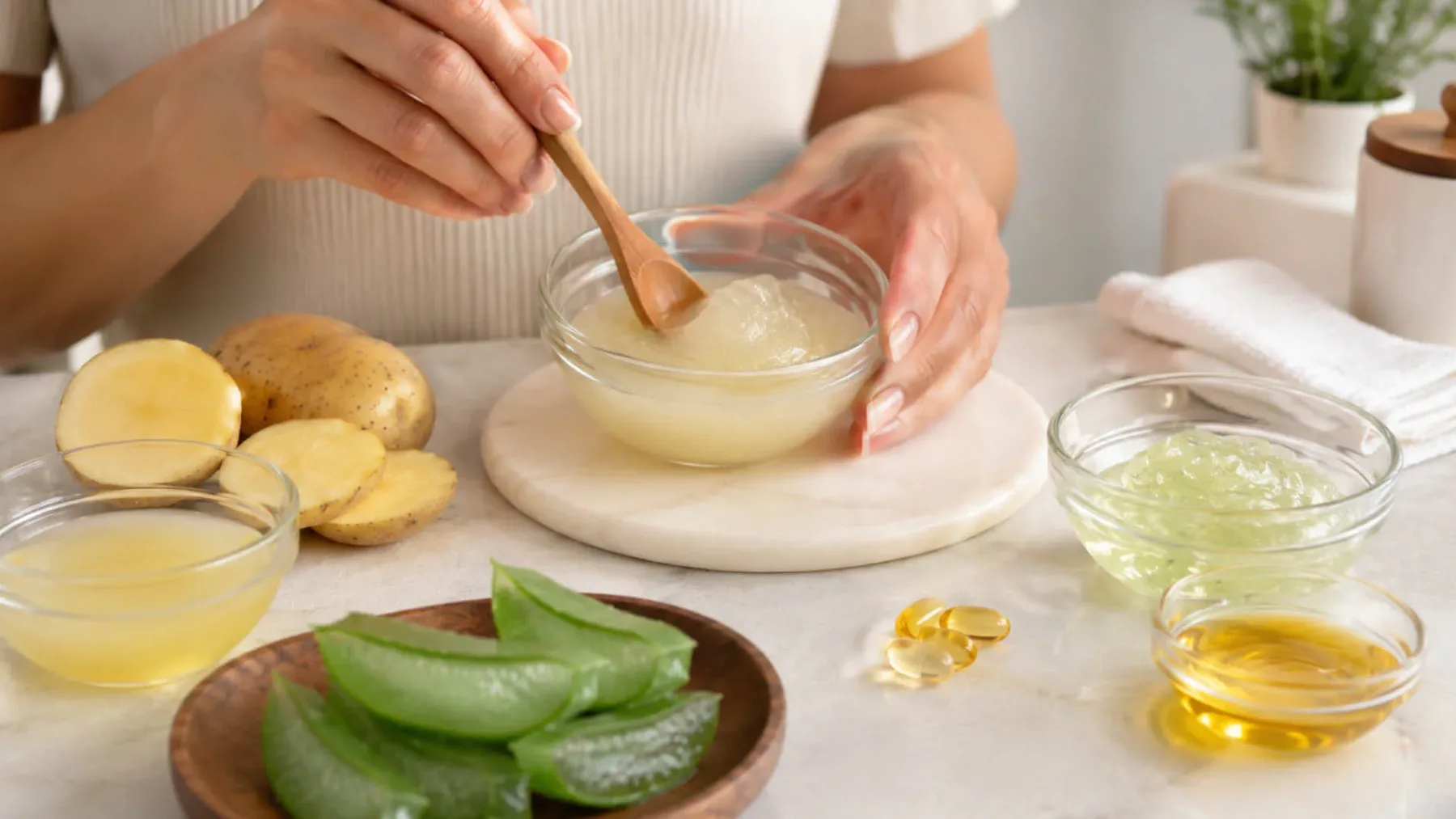 Naravna krema za podočnjake s krompirjevim sokom: viralni DIY recept, ki obljublja bolj spočit pogled