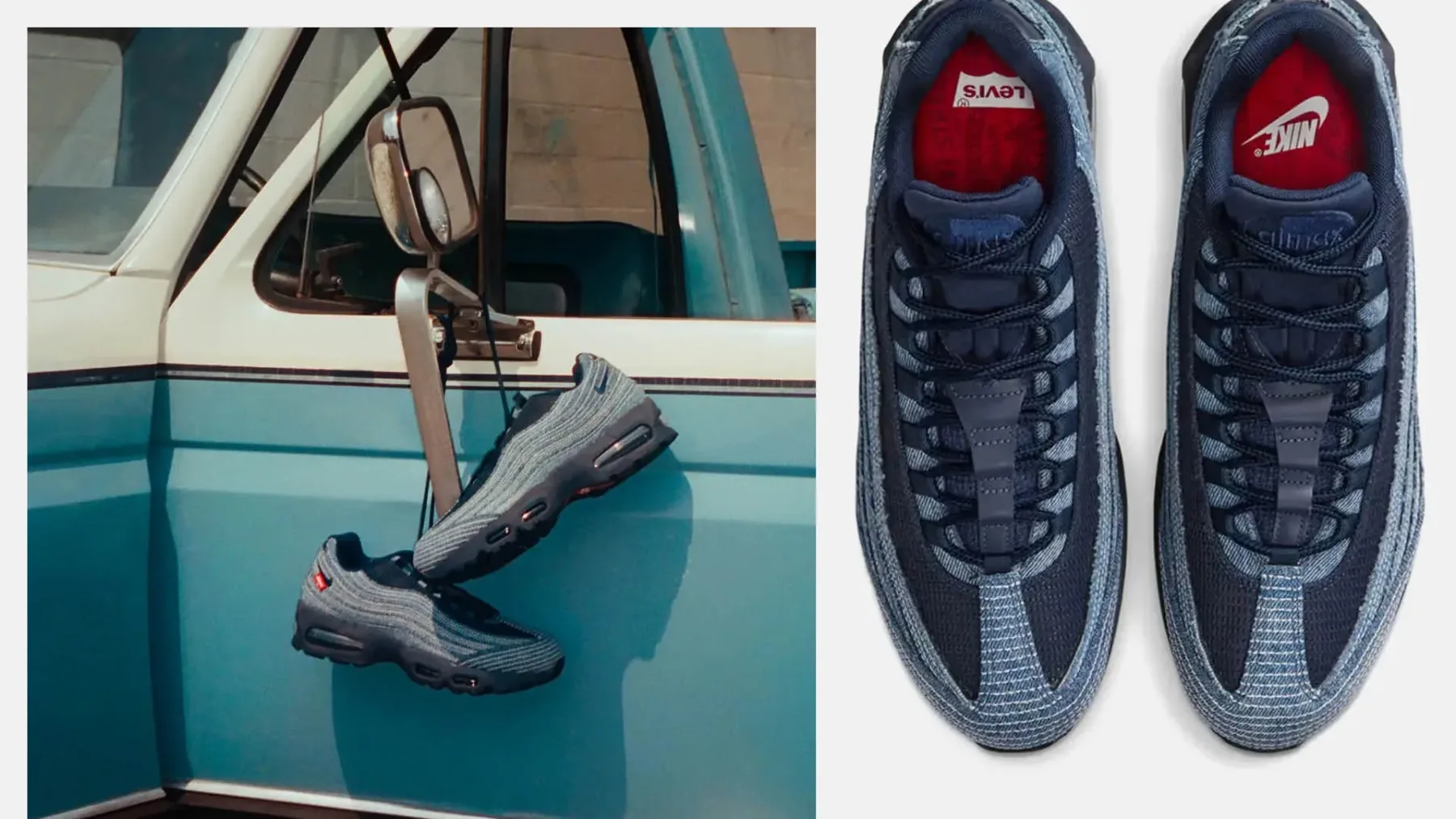 Nike in Levi’s: Kultne Air Max 95 superge so postale Nike x Levi’s Air Max 95