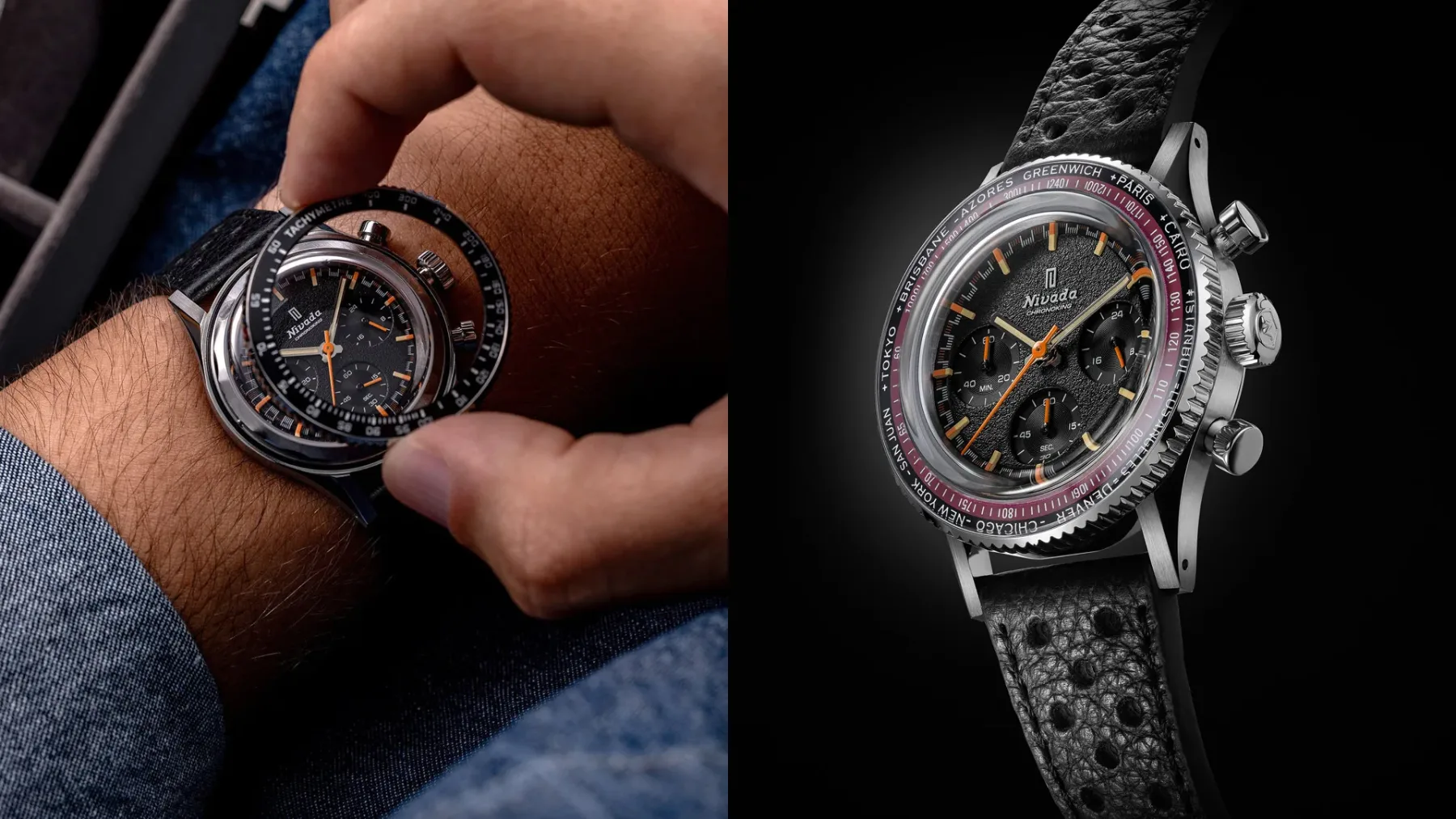 Nivada Grenchen CHRONOKING MECAQUARTZ – INTER BEZEL: Retro stil z moderno inovacijo – zamenljive lunete!