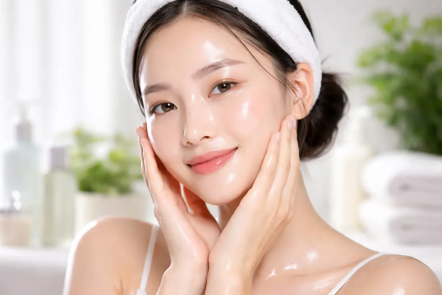 Obraz kot porcelanasta lutka: korejski make-up trik za “glass skin” videz