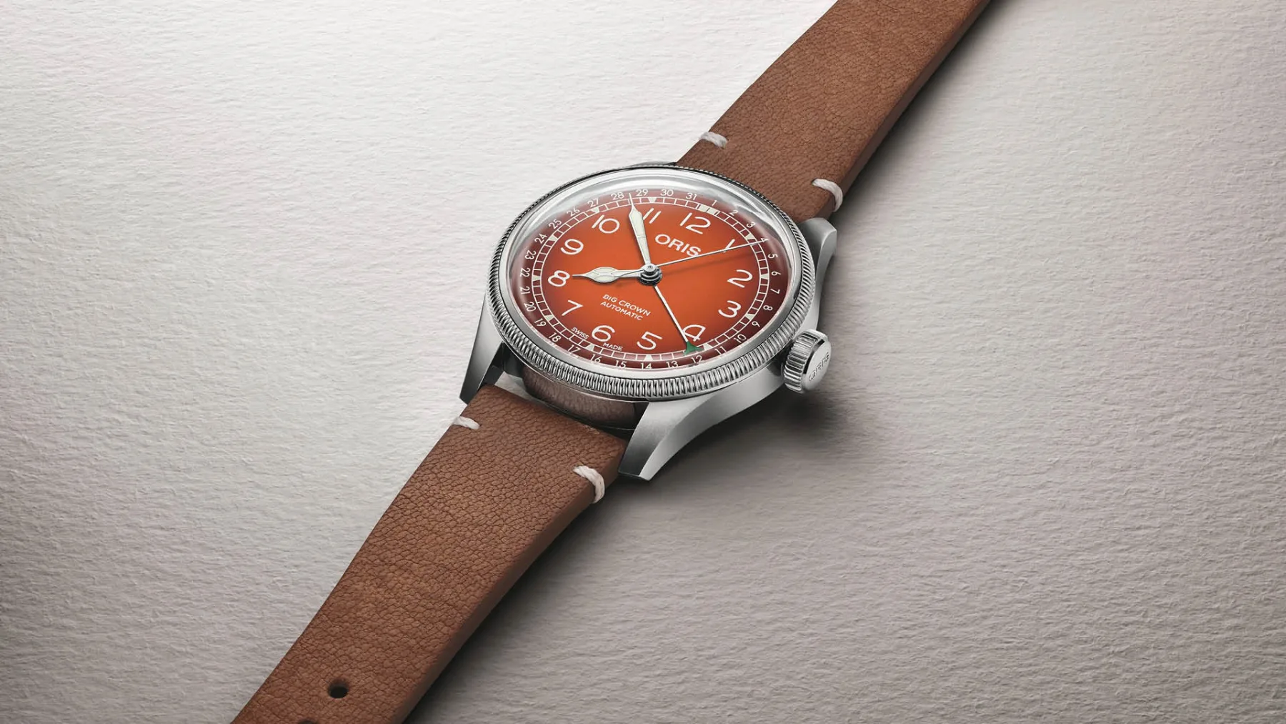 Od pilota do modne ikone: Oris Big Crown Pointer Date v oranžni izdaji, ki vas bo ogrela kot pečeni kostanji