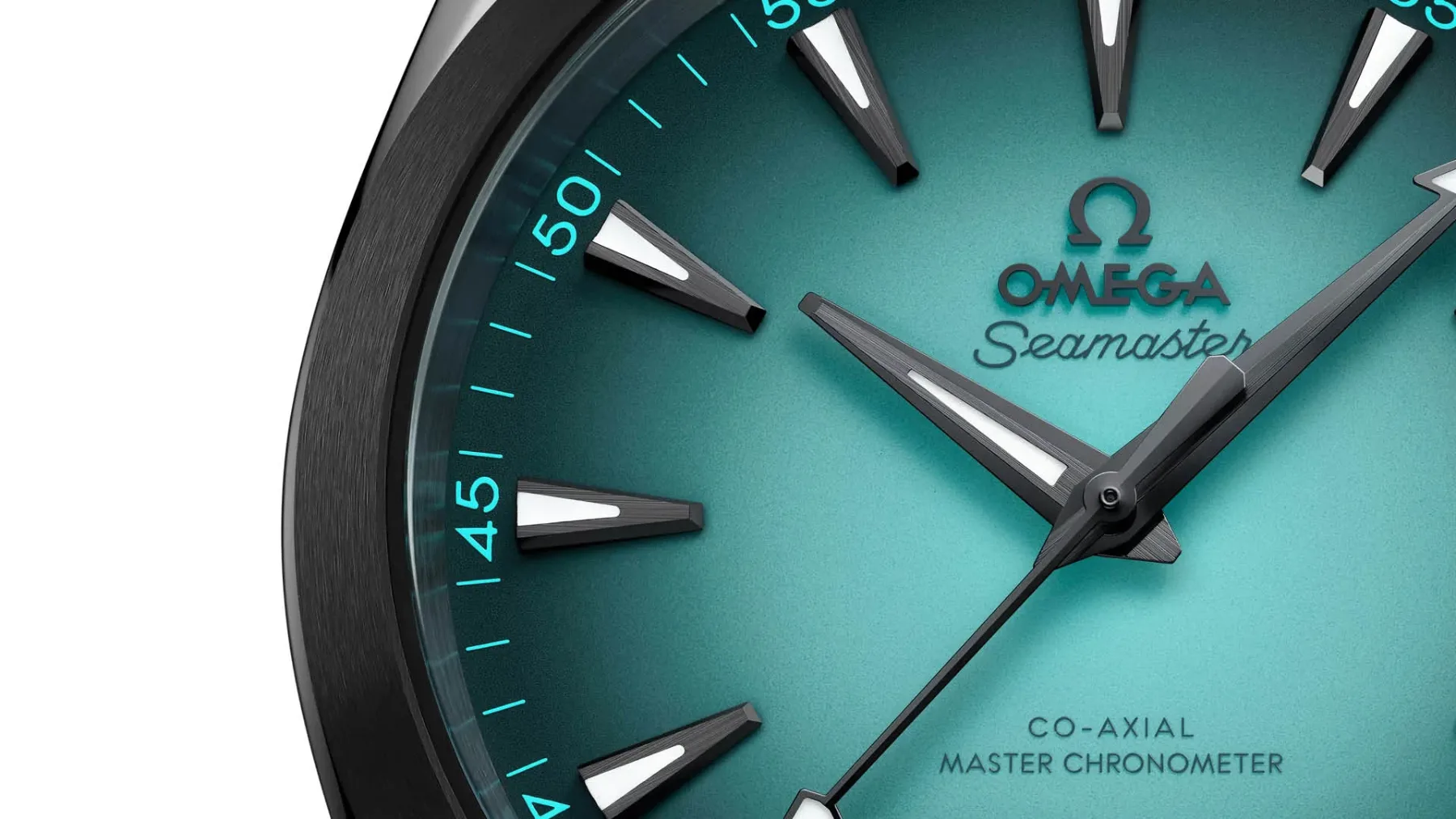 Omega Aqua Terra Turquoise: gradientna laguna, zdaj bolj športna z mat črnim keramičnim okvirjem