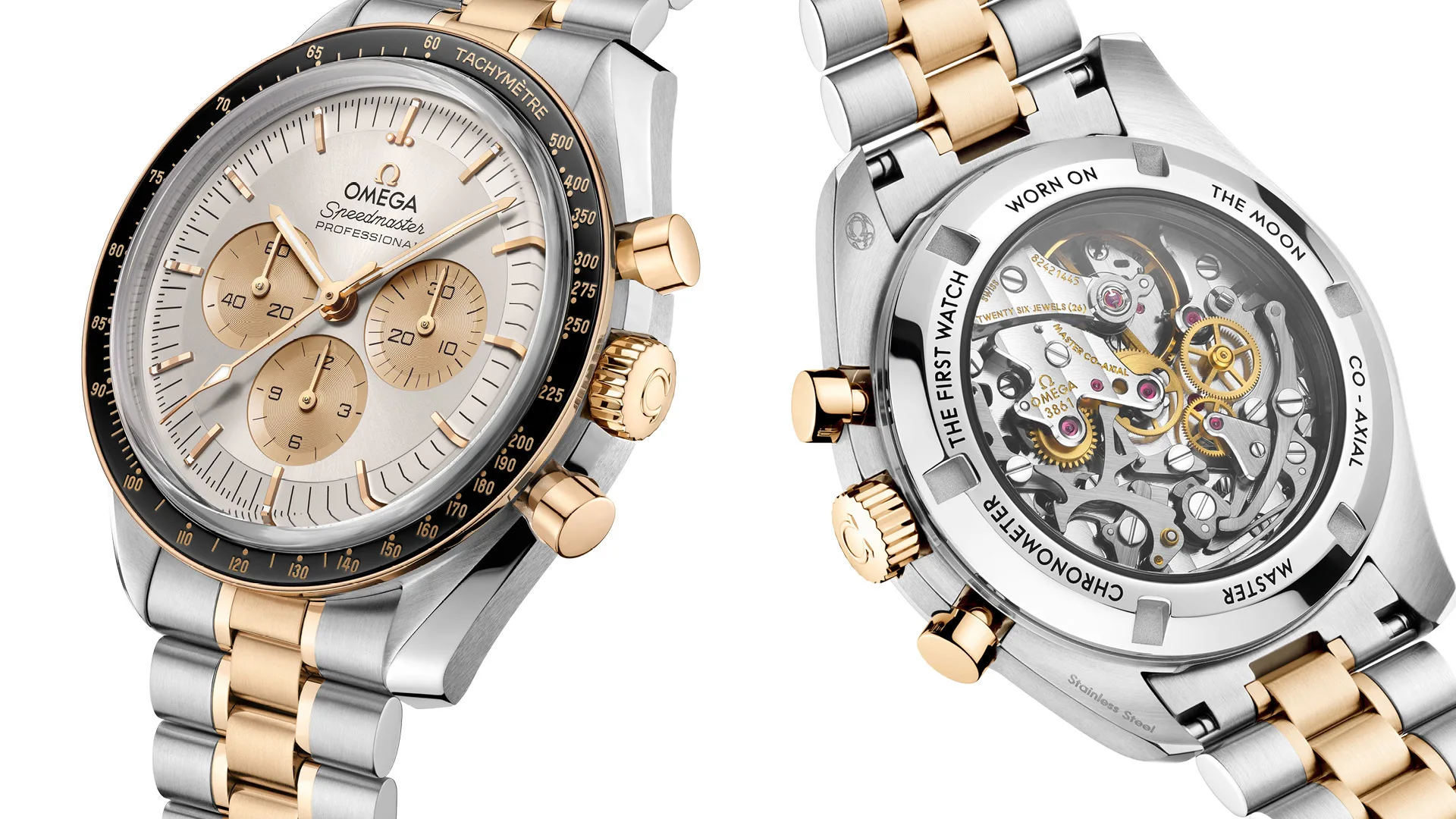 Omega gre v 80. leta s parom dvobarvnih Speedmaster Moonwatch Professional