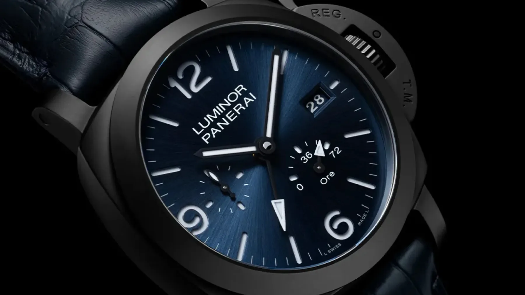 Panerai Luminor GMT Power Reserve Ceramica PAM01574: Ko modrina sreča keramiko