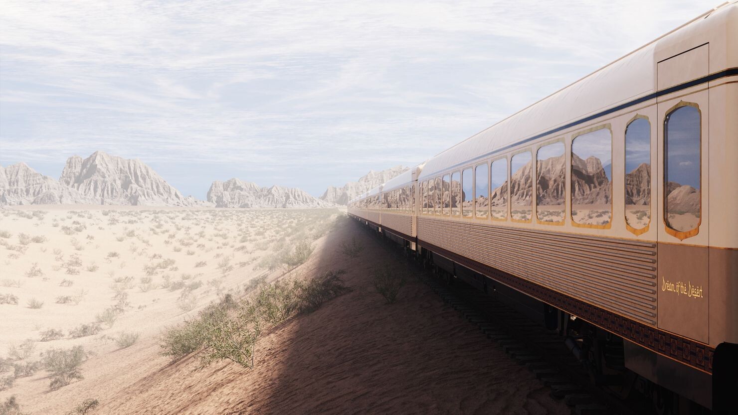 Potovanje z luksuznim vlakom “Dream of the Desert” po Savdski Arabiji že leta 2025