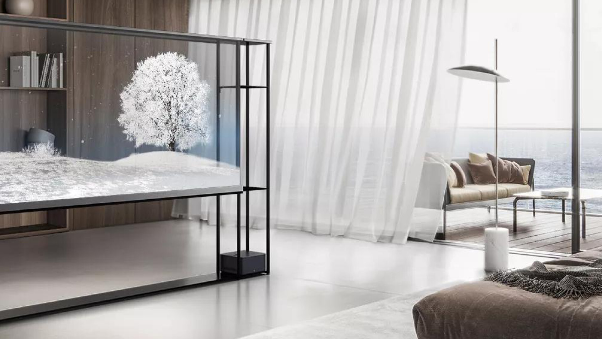 Prozorna televizija v dnevni sobi: LG Signature OLED T – Transparent TV