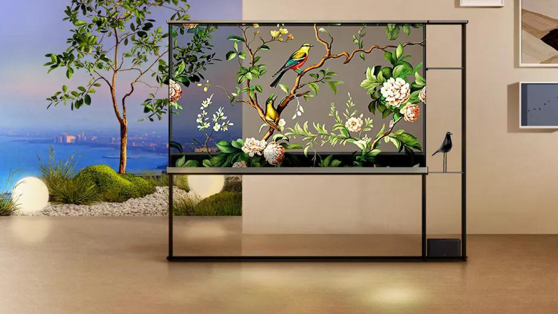 Prozorna televizija v dnevni sobi: LG Signature OLED T – Transparent TV