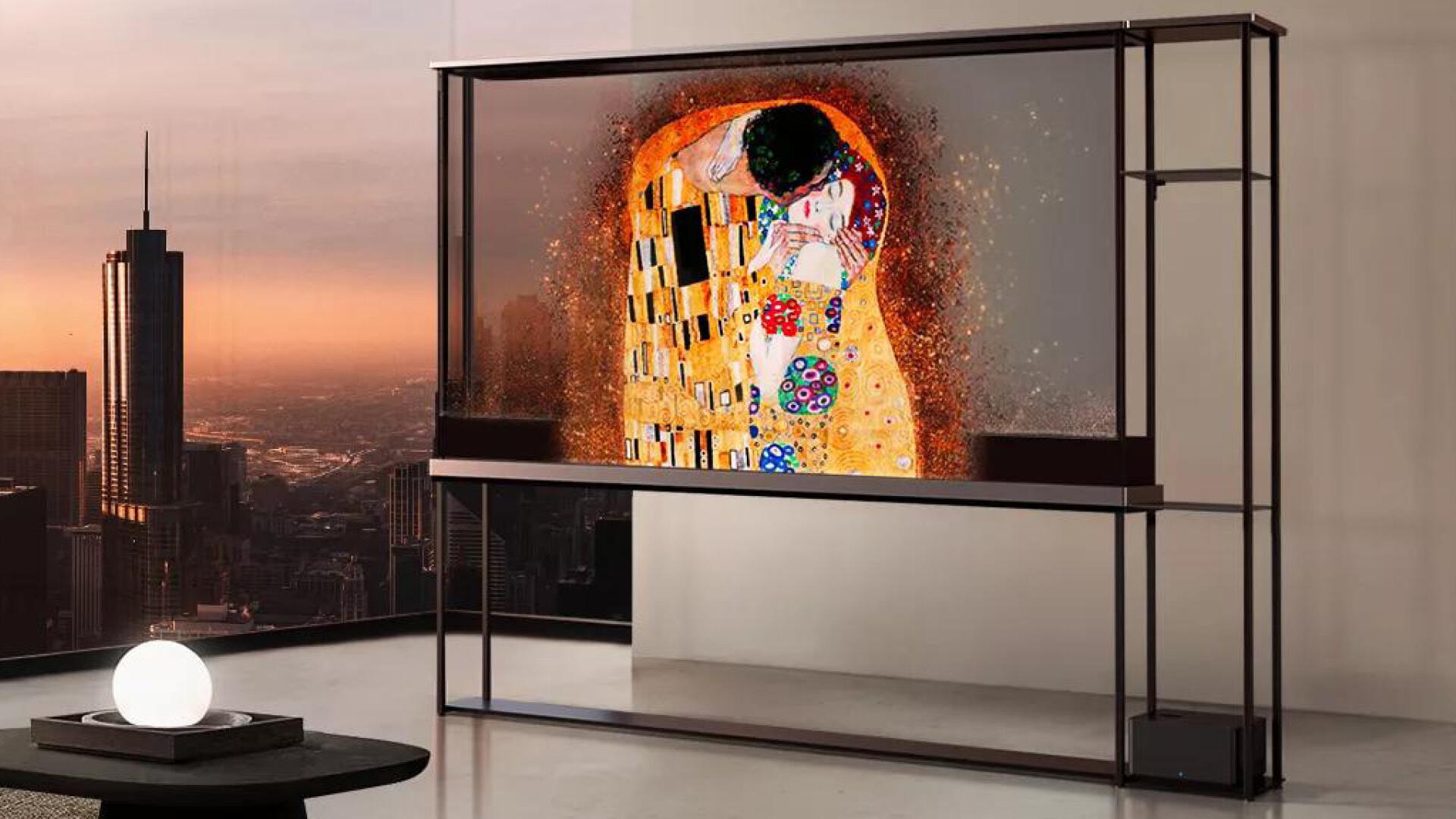 Prozorna televizija v dnevni sobi: LG Signature OLED T – Transparent TV