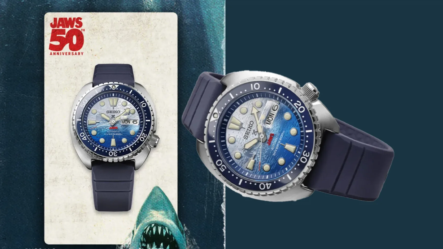Seiko proslavlja 50 let legendarnega filma JAWS z ubijalsko “Seiko Prospex Jaws SRPL81” potapljaško uro
