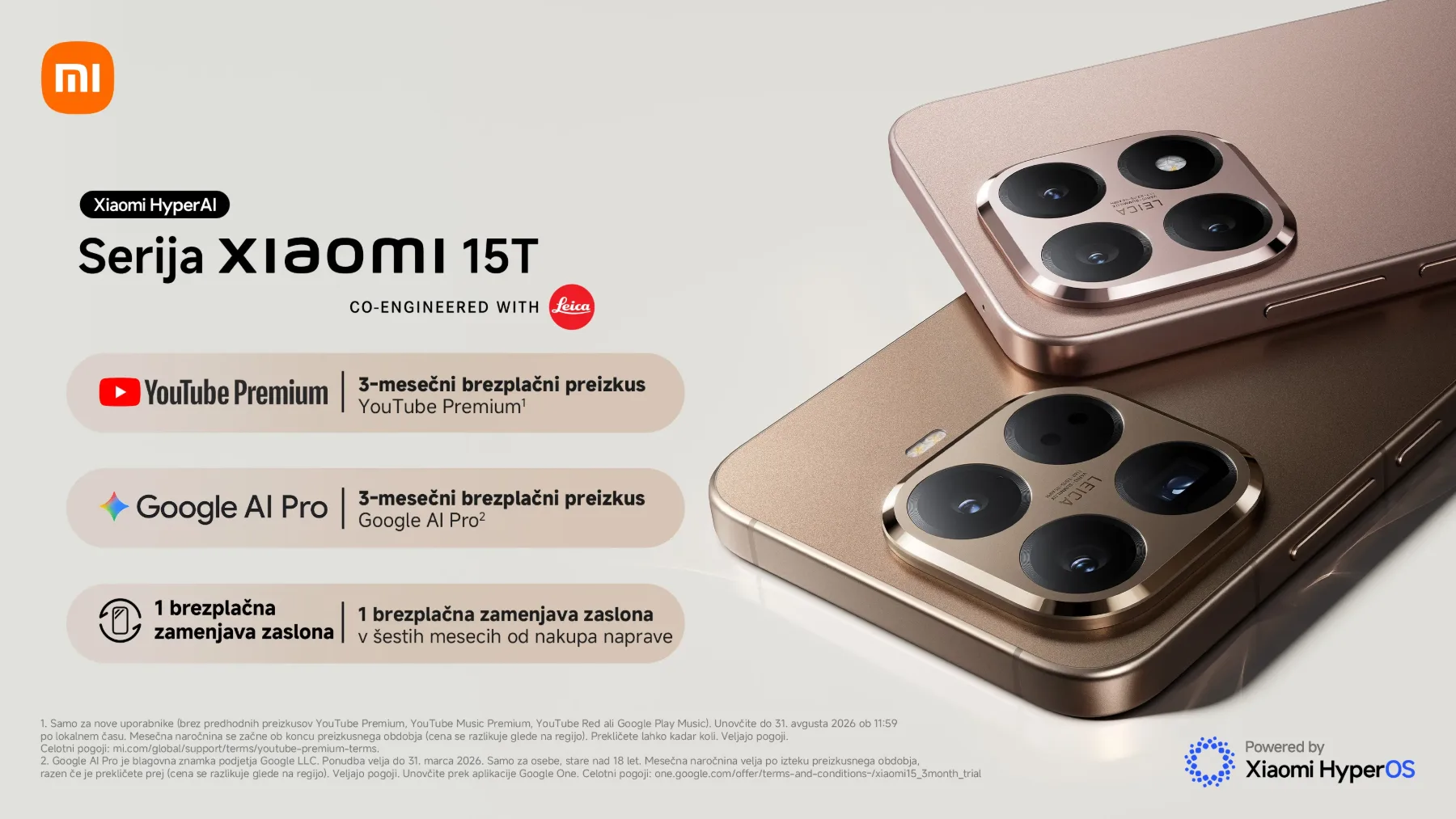 Serija Xiaomi 15T združuje izjemno optiko z najsodobnejšo tehnologijo in vrhunskim dizajnom
