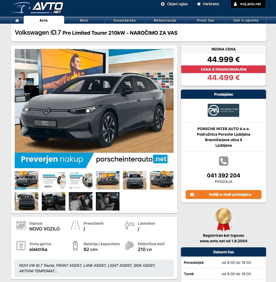 Volkswagen ID.7 Limited 2026 – ko električna eleganca naredi nenaden korak proti klasiki