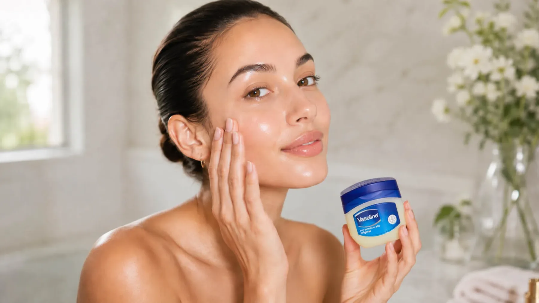 Ta trik z vazelinom obljublja “glazed donut skin” — za sijočo kožo kot Hailey Bieber za manj kot 2 evra