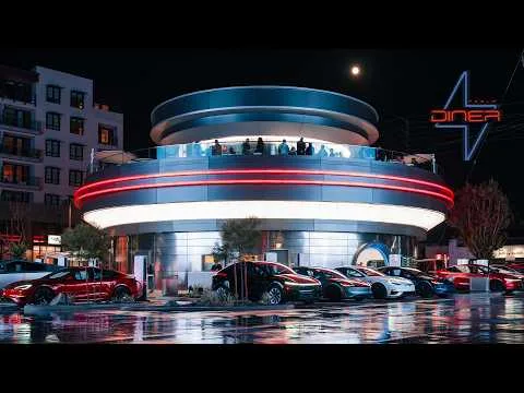 Tesla Diner: Elon Musk odpira retro-futuristični raj, kjer burgerje strežejo roboti