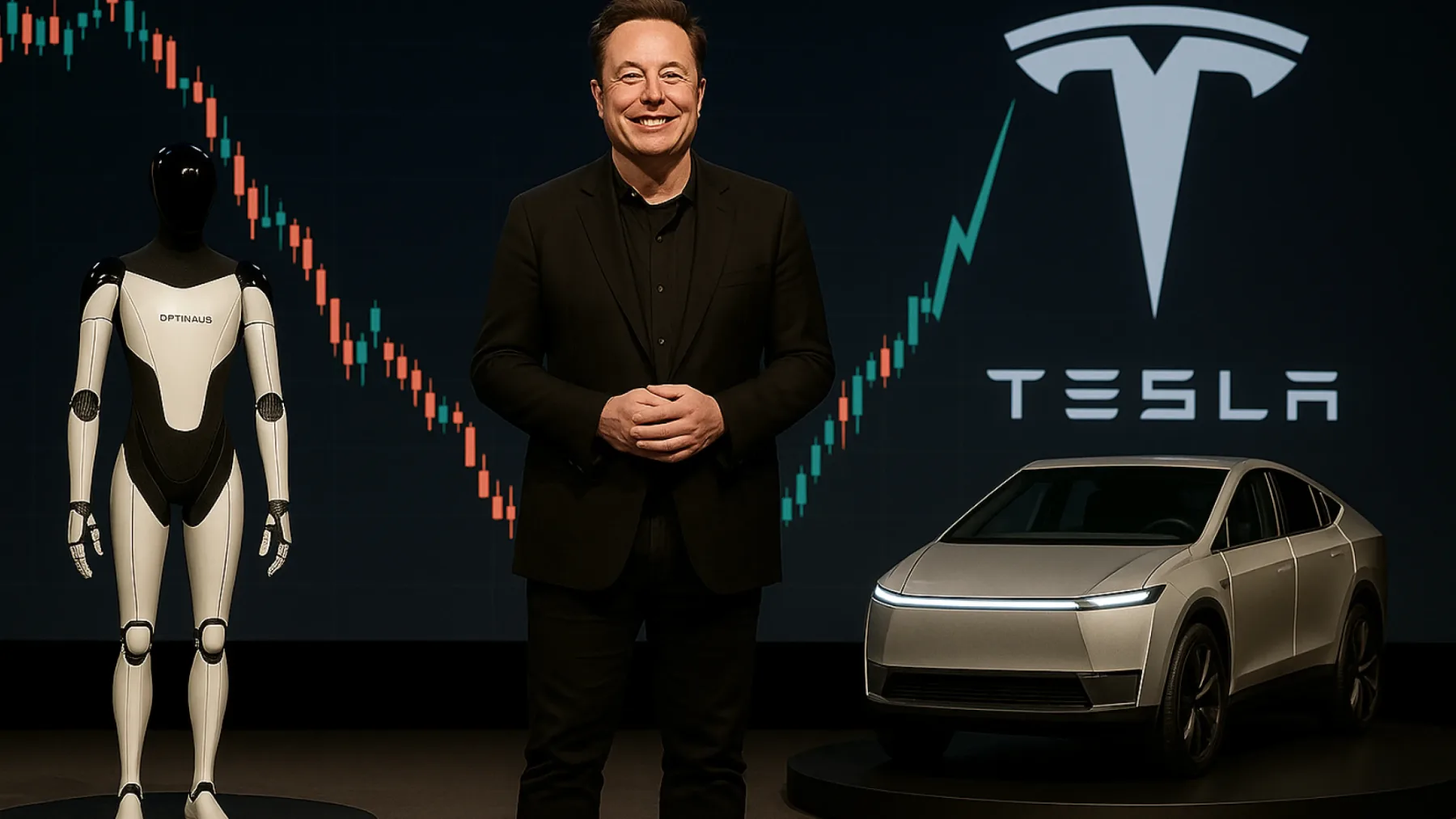 Tesla na razpotju: bo Muskov napad z robotaksiji in roboti rešil padanje delnice