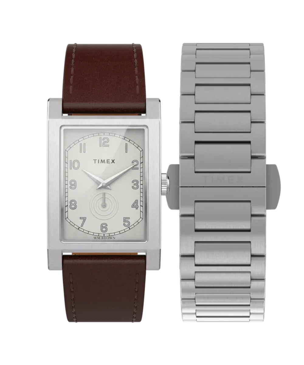 WM Brown x Timex Rectangle: retro eleganca brez astronomske cene – slika 1