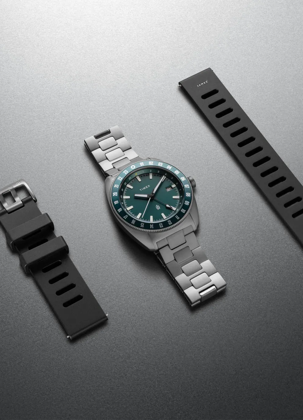 Timex X The James Brand Automatic GMT: Nova ura GMT v smaragdno zeleni barvi