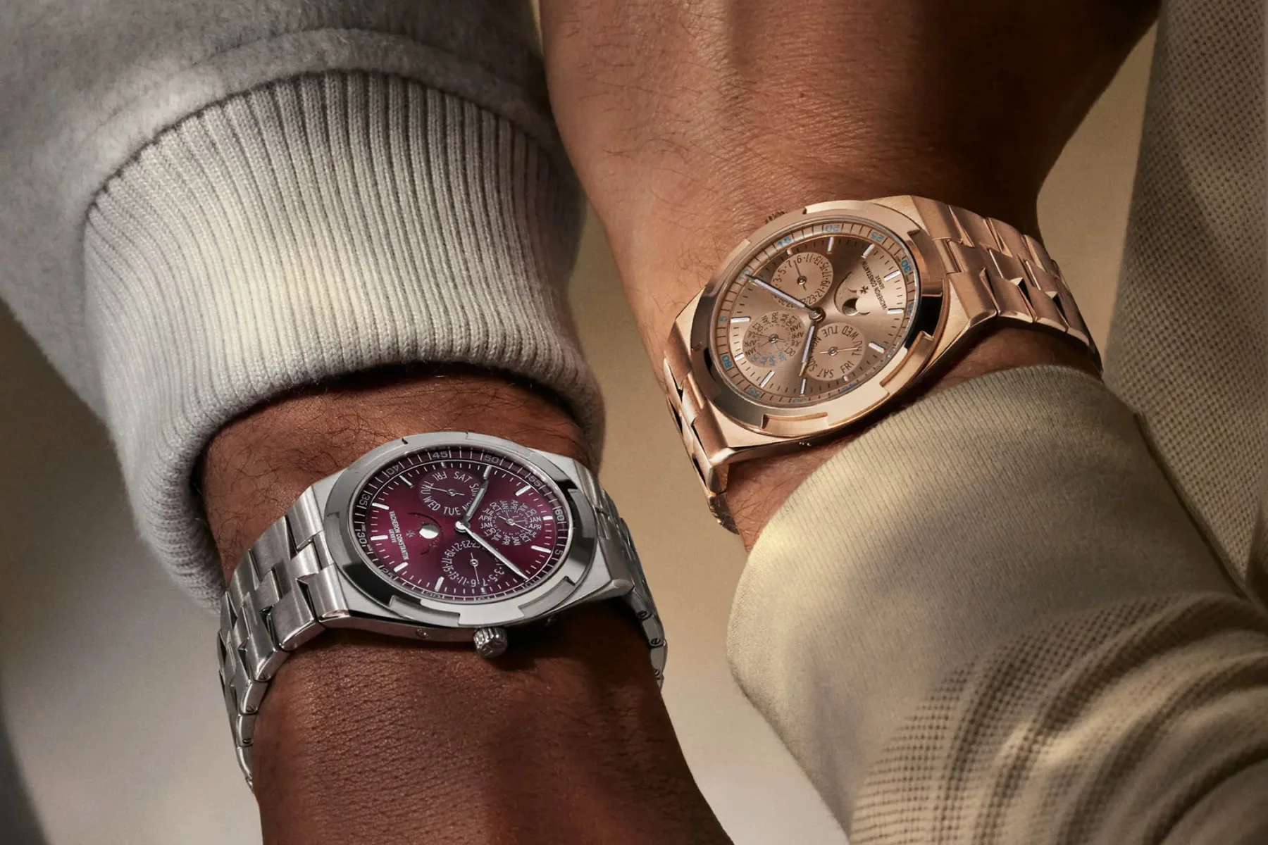 Vacheron Constantin Overseas Perpetual Calendar Ultra‑Thin: burgundy ali pink gold za 270‑letnico