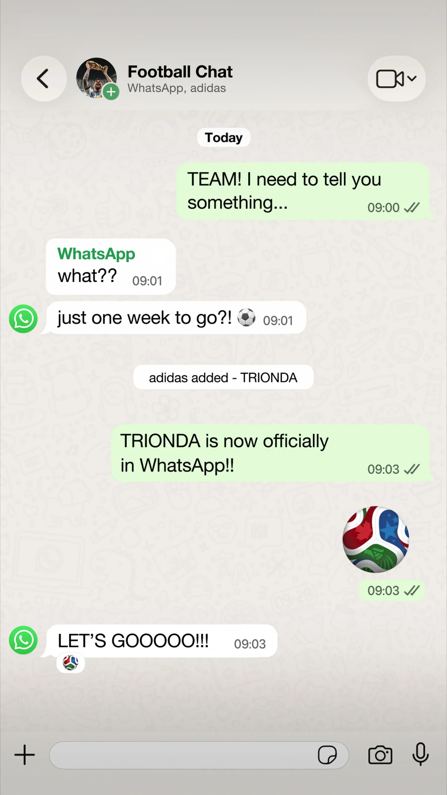 WhatsApp je spremenil nogometni emoji: zdaj je to Trionda, uradna žoga svetovnega prvenstva 2026