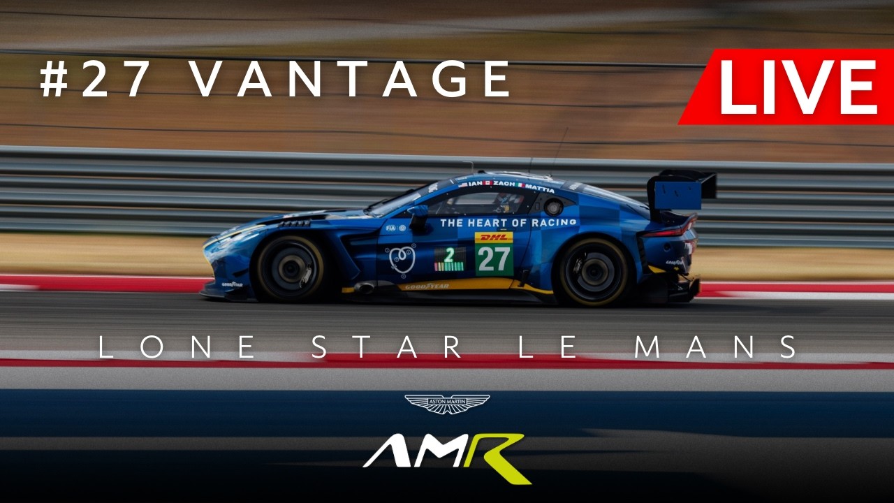 Prenos v živo iz vozila Aston Martin Vantage GT3 na dirki Lone Star Le Mans 2026