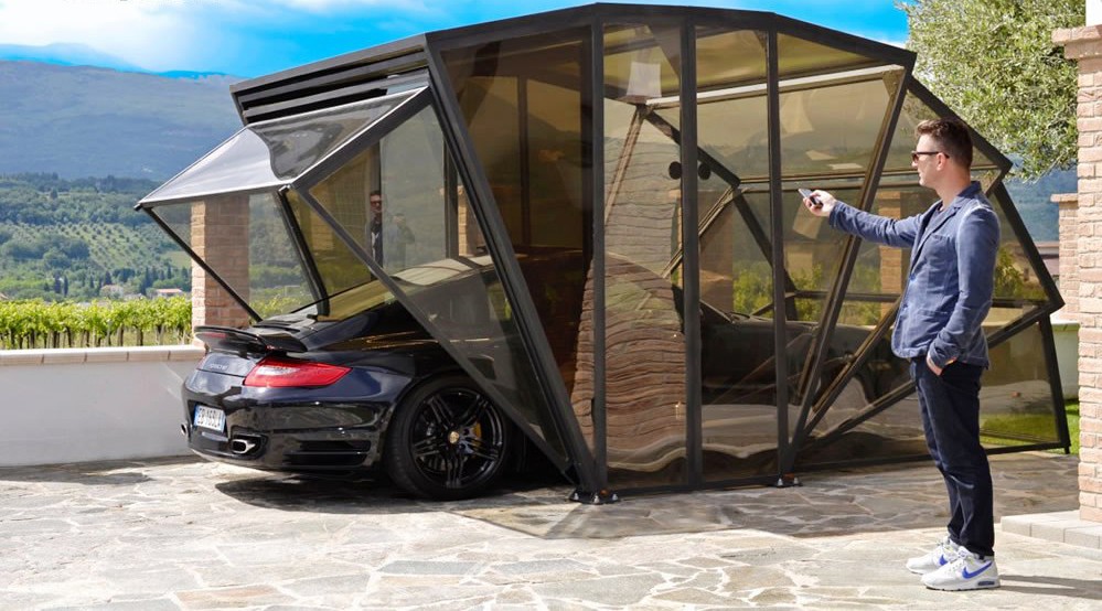 GazeBox – eine zusammenklappbare Garage, die auch ein Vordach oder