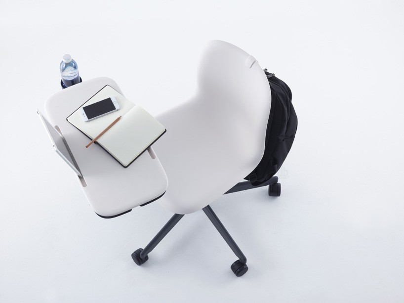 Chair with desk PersonLloyd sixE Swiss army knife among office