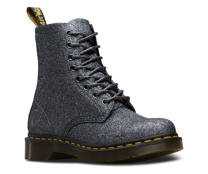 Iconic boots Dr. Sequin wrapped Martens are this fall s shoe City Magazine