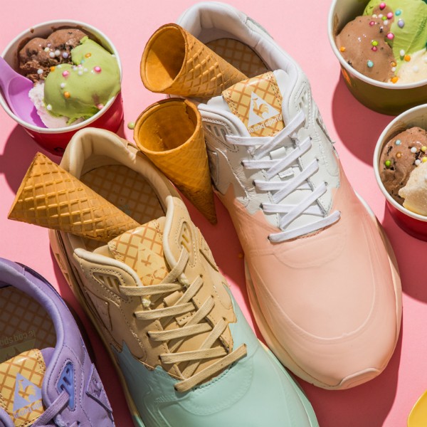 The Le Coq Sportif Sorbet sneakers with a melted ice cream print