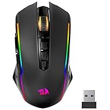 Redragon Gaming Maus Kabellose, RGB Wiederaufladbare...