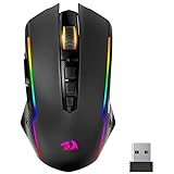 Redragon Gaming Maus Kabellose, RGB Wiederaufladbare...