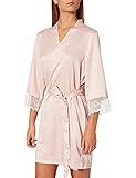 Iris & Lilly Damen Kimono-Morgenmantel Satin Spitze,...