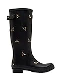 Joules Damen Welly Print Gummistiefel, Black Metallic...