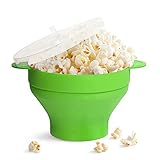 Popcorn Maker Silikon für Mikrowelle,mit Deckel und...
