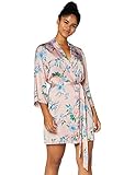 Iris & Lilly Damen Kimono-Morgenmantel Satin, Rosa,...