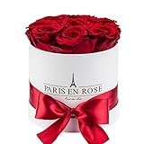 PARIS EN ROSE Rosenbox | mit 9 Bordeaux-roten Infinity...