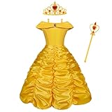 Vicloon ​Prinzessin Belle Kleid,Mädchen Belle...