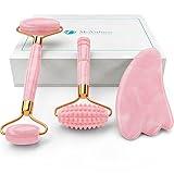 4-in-1 Rosenquarz Roller und Gua Sha Set -...