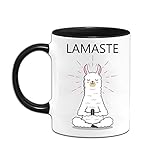 Yoner Tasse Lama mit lustigem Spruch Lamaste lama...