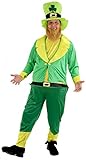 Foxxeo Lustiges grünes Irischer Kobold Kostüm für...