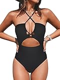 CUPSHE Damen Badeanzug Neckholder Schnürung Monokini...