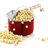 Cook N Home 02699 Popcorn-Popper, Aluminium Holz, rot