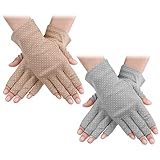 Yolev 2 Paar Anti UV Fingerlose Handschuhe Damen...