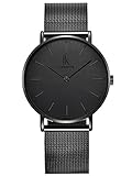 Alienwork IK All Black Armbanduhr Herren Damen schwarz...