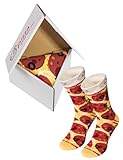 Pizza Socks Box Slice - Pepperoni - Damen Herren Pizza...