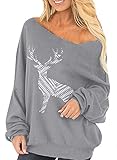 AlvaQ Damen-Sweatshirts mit Rentier-Motiv,...