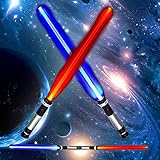 2PCS Laserschwert Kinder,2 in 1 Lichtschwert,Star Wars...