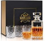 KANARS Whiskey Gläser und Karaffe Set, 750 ml Whisky...