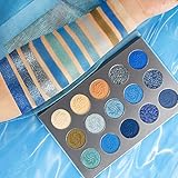 Blau Lidschatten Palette Matt Glitzer...