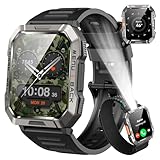 Smartwatch Herren Militär, 100 Tage Akkulaufzeit/LED...