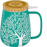 amapodo Teetasse mit Deckel und Sieb - 600ml Porzellan...