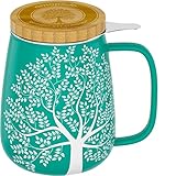 amapodo Teetasse mit Deckel und Sieb - 600ml Porzellan...